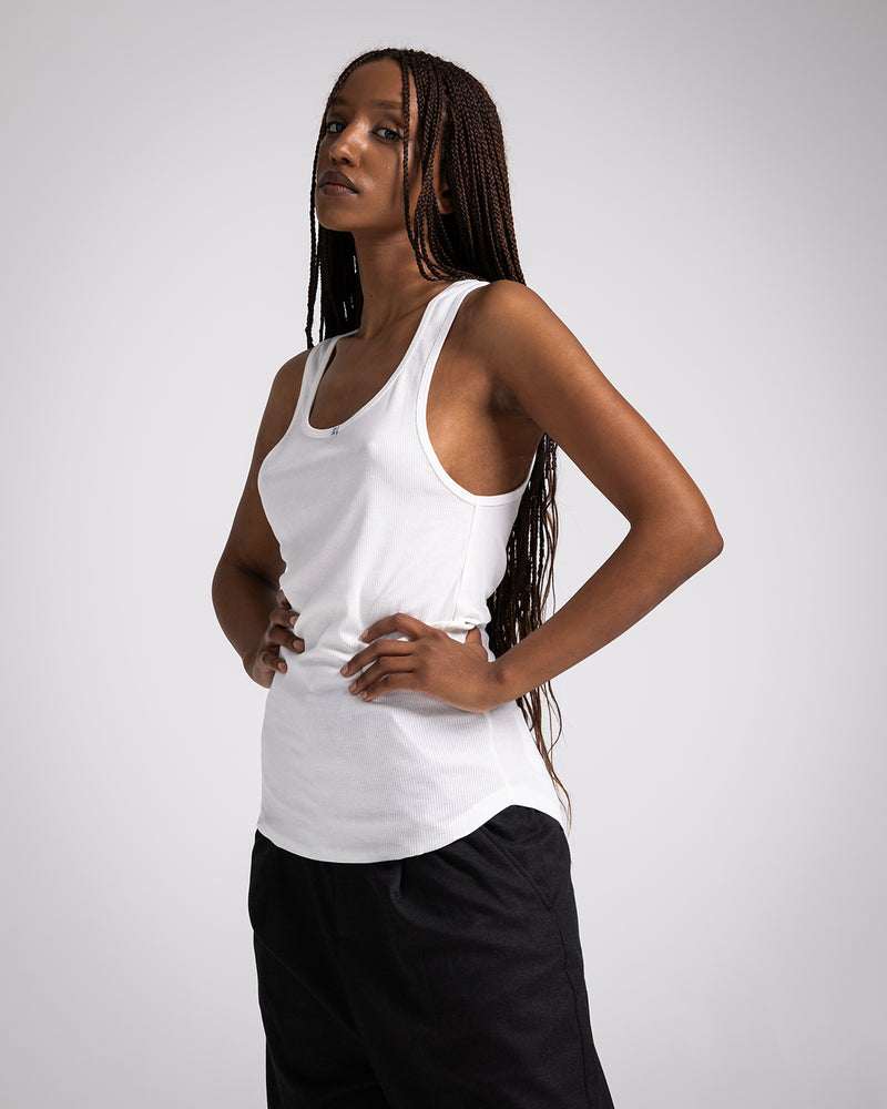 MONTE RIB TANK TOP WHITE